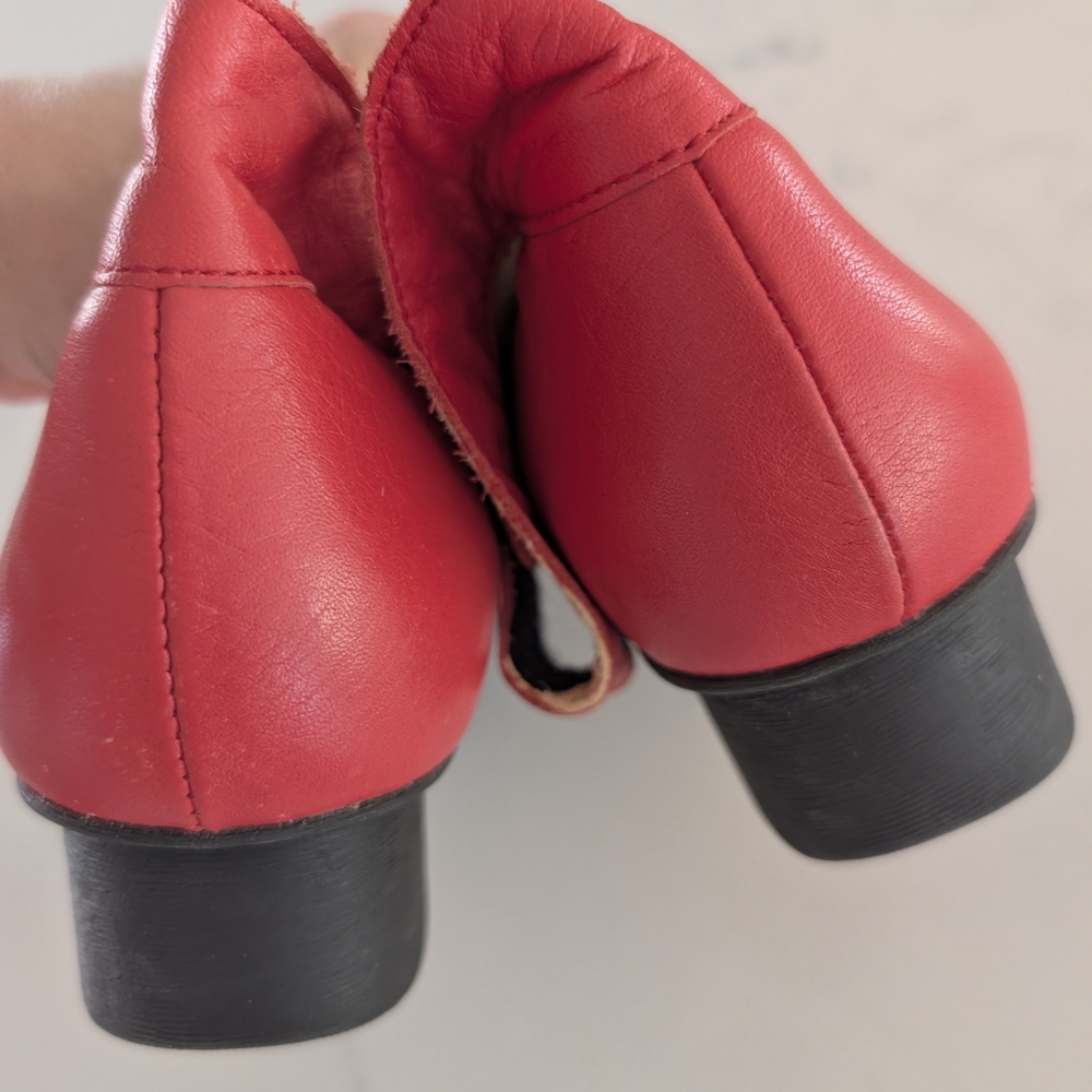 Loints Of Holland Women's Fire Red Leather Shoes Size 10 - Picture 4 of 7